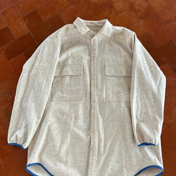 Neul Oversized Shirt Jacket w| Funfetti Pattern | Chest Pockets | Size 2 | Made - Picture 4 of 7